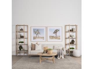 Mercana Taylin Light Brown Solid Wood Open Bookshelf