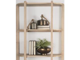 Mercana Taylin Light Brown Solid Wood Open Bookshelf