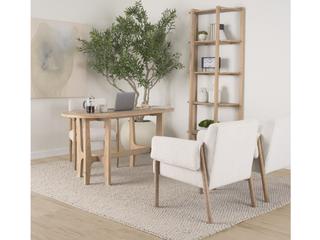 Mercana Taylin Light Brown Solid Wood Open Bookshelf