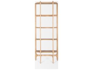 Mercana Taylin Light Brown Solid Wood Open Bookshelf