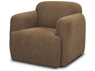 Mercana Saga Textured Brown Plush Fabric Upholstered Chair