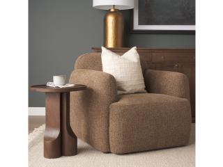 Mercana Saga Textured Brown Plush Fabric Upholstered Chair