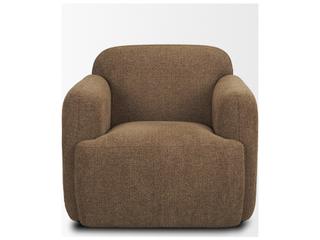 Mercana Saga Textured Brown Plush Fabric Upholstered Chair