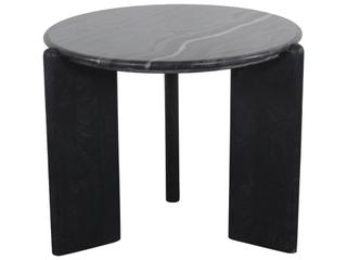 Rumer Black Wood w/ Black Marble Side Table