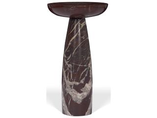 Bellancia Rosso Red Levanto Marble Pedastal Side Table