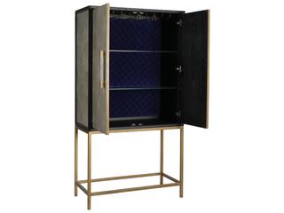 Moe's Home Mako Oak Wood Grey Bar Cabinet
