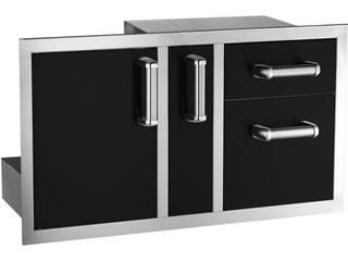 Fire Magic Echelon Black Access Door with Platter Storage & Double Drawer
