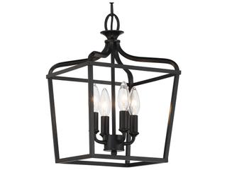 Laurel Estate 4-Light Convertible Pendant in Coal Black