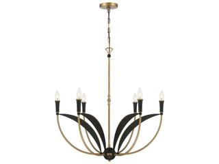 Minka Lavery Miller 6-Light Legacy Brass Sand Coal Candelabra Chandelier