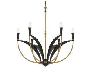 Minka Lavery Miller 6-Light Legacy Brass Sand Coal Candelabra Chandelier