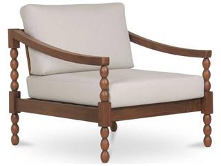 Moe's Home Outdoor Delilah Brown Teak Cushion Dining Chair