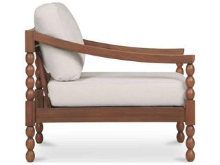 Moe's Home Outdoor Delilah Brown Teak Cushion Dining Chair
