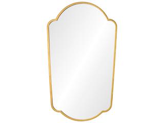 Distressed Gold Leaf Wall Mirror with Iron and Wood Frame
