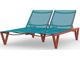 MamaGreen Bondi Aluminum Sling Sunbed Double Patio Chaise Lounge