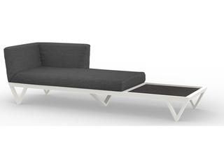 MamaGreen Bondi Belle Aluminum Sofa Outdoor Patio Chaise Lounge with HPL Table