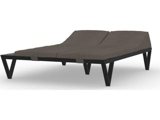 MamaGreen Bondi Aluminum Sunbed Double Patio Chaise Lounge with HPL Tray