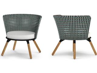 MamaGreen Daisy Mae Teak Wicker Chat Patio Lounge Chair