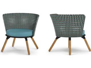 MamaGreen Daisy Mae Teak Wicker Chat Patio Lounge Chair