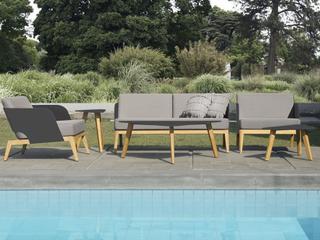 MamaGreen Kaat Teak Cushion Patio Lounge Set