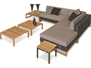 Mamagreen Ekka Teak Wicker Cushion Outdoor Lounge Set