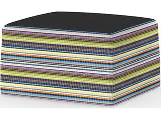 MamaGreen Stripe Fabric Cushion Patio Ottoman