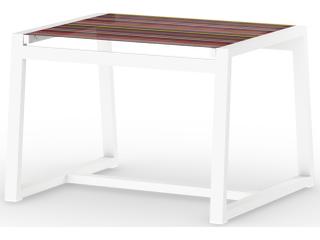 MamaGreen Stripe Aluminum Sling Outdoor Patio Ottoman