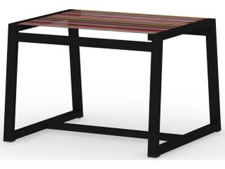 MamaGreen Stripe Aluminum Sling Outdoor Patio Ottoman
