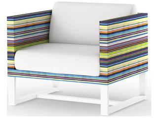MamaGreen Stripe Quick Ship Aluminum Cushion Outdoor Patio Lounge Chair