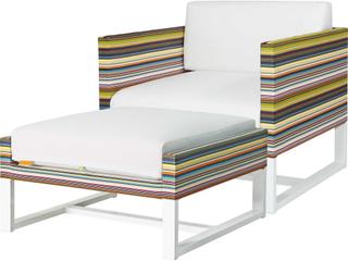 Mamagreen Stripe Aluminum Cushion Outdoor Lounge Set