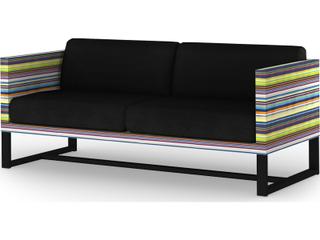 MamaGreen Stripe Aluminum Cushion Outdoor Loveseat