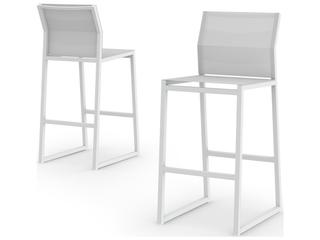 MamaGreen Allux Quick Ship Aluminum Sling Patio Bar Stool