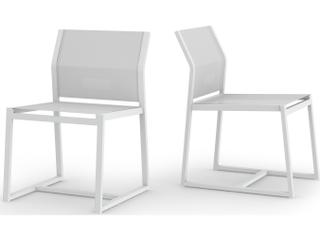 MamaGreen Allux Sling Aluminum Carver Outdoor Dining Side Chair