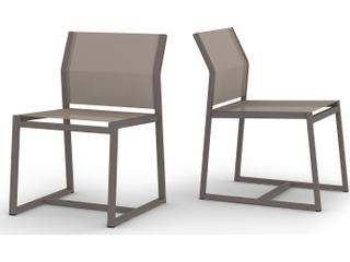 MamaGreen Allux Sling Aluminum Carver Outdoor Dining Side Chair
