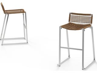 MamaGreen Olaf Stainless Steel Wicker Armless Patio Counter Chair