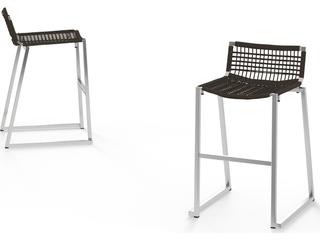 MamaGreen Olaf Stainless Steel Wicker Armless Patio Counter Chair