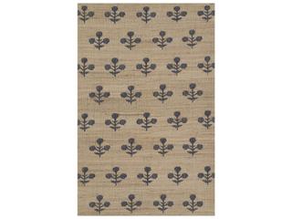 Orchard Hand Woven Area Rug with Floral Pattern Jute Wool Blend