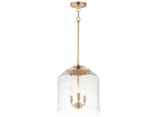 Maxim Lighting Acadia 3-Light Heritage Brass Glass Candelabra Chandelier