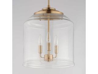 Maxim Lighting Acadia 3-Light Heritage Brass Glass Candelabra Chandelier