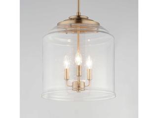 Maxim Lighting Acadia 3-Light Heritage Brass Glass Candelabra Chandelier