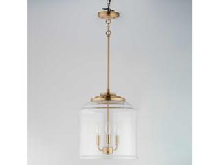 Maxim Lighting Acadia 3-Light Heritage Brass Glass Candelabra Chandelier