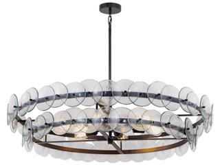 Maxim Lighting Loren 8-Light Gunmetal Clear Round Chandelier