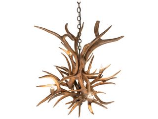 Meyda Antlers Elk & Mule Deer 4-Light Natural Antler Chandelier