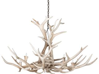 Meyda Antlers 8-Light Bleached Antler Off White Chandelier