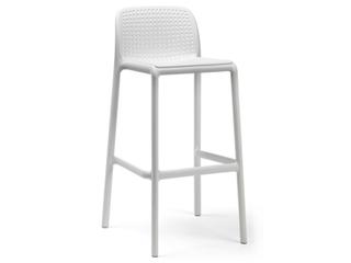 Lido Resin Bianco Stackable Outdoor Bar Stool