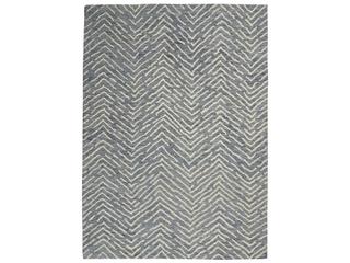 Colorado CLR02 Abstract Chevron Wool Area Rug Indigo Ivory