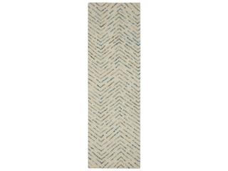 Colorado Chevron Runner Area Rug in Ivory and Green