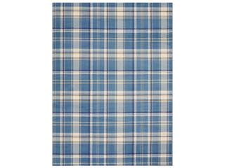 Grafix Plaid Area Rug in Blue and Beige
