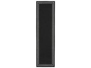Essentials NRE02 Black Ivory Indoor Outdoor Runner Rug