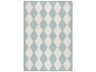 Positano Geometric Indoor Outdoor Area Rug in Aqua
