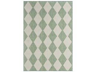 Positano Geometric Indoor Outdoor Area Rug in Blue Green